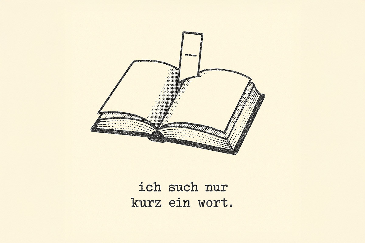 ich such nur kurz ein wort.